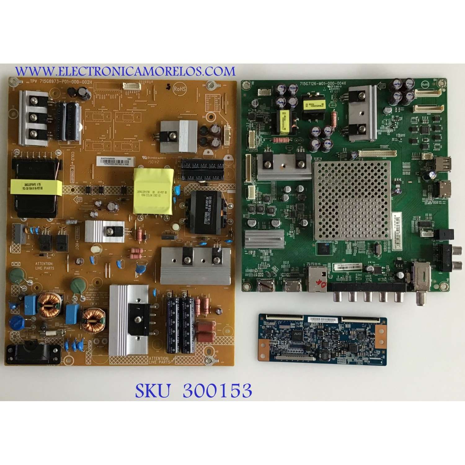 KIT DE TARJETAS PARA TV VIZIO / MAIN XFCB02K009 / 715G7126-M01-000-004K / FUENTE ADTVE2420AD4 / 715G6973-P01-000-002H / T-CON 5550T15C04 / T500HVD02.0 / PANEL TPT500J1-HVN04 / MODELO E50-C1 LTCWSKAR